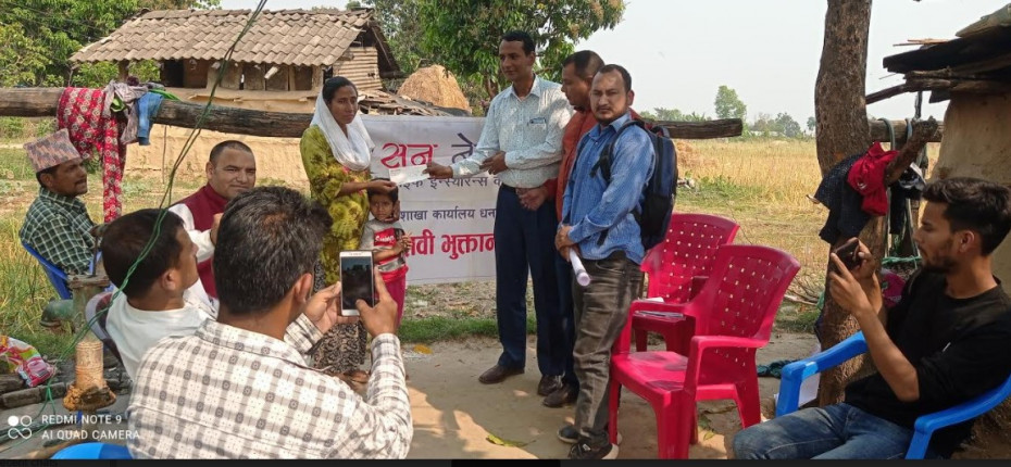 सन नेपाल लाइफद्वारा मृत्यु दाबी भुक्तानी