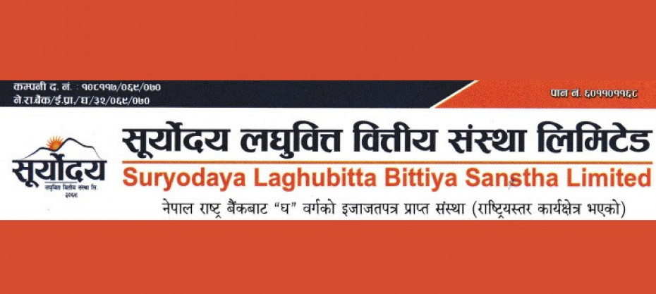 सूर्योदय लघुवित्तद्वारा लाभांस प्रस्ताव